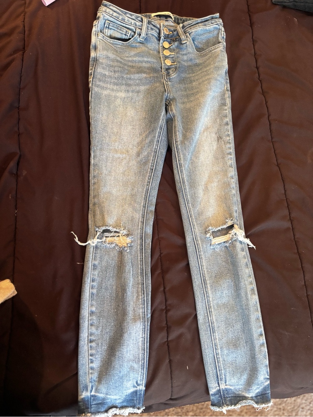 Light Blue Distressed Women's Skinny Jeans